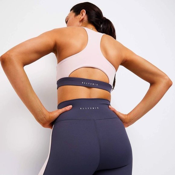 All Fenix Three Stone Pink White Grey Colorblock Sports Bra - Picture 4 of 9